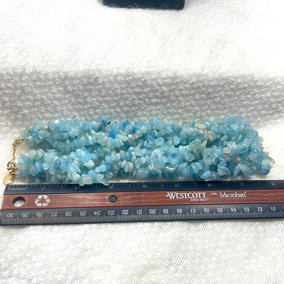 Gorgeous Stauer necklace 5 strands aquamarine splash new! - Picture 8 of 10
